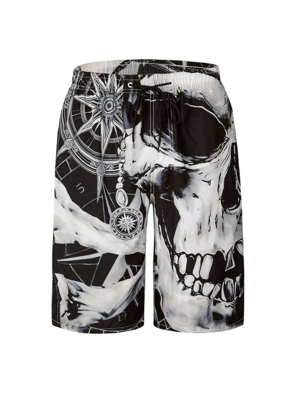 Men's 4XL black & white "Skull" print shorts. New